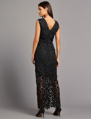 Cutwork Floral Lace Maxi Dress with Belt | Autograph | M&S