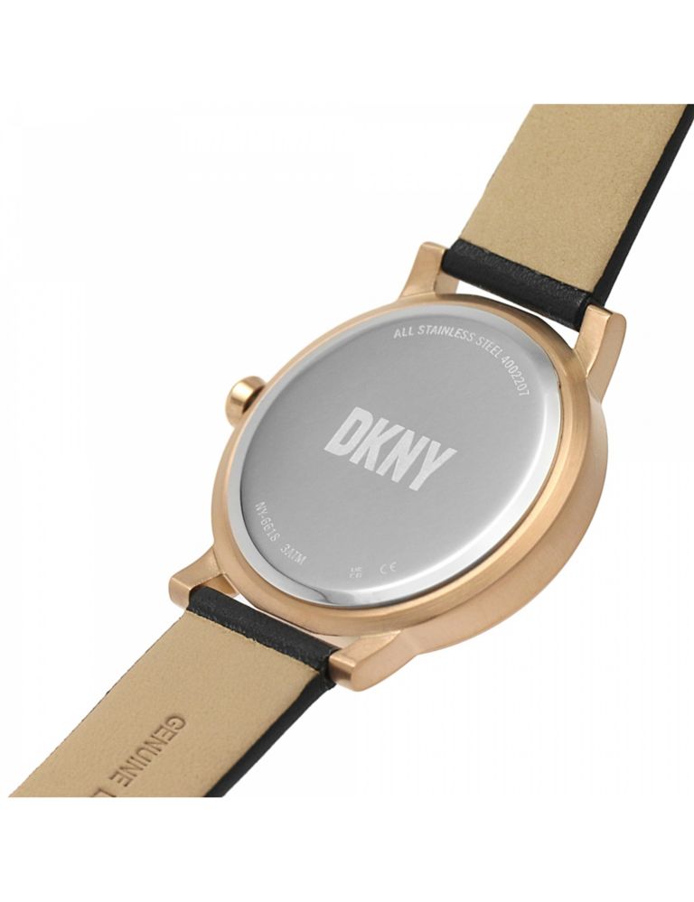 DKNY 7th Avenue Black Leather Watch 3 of 10