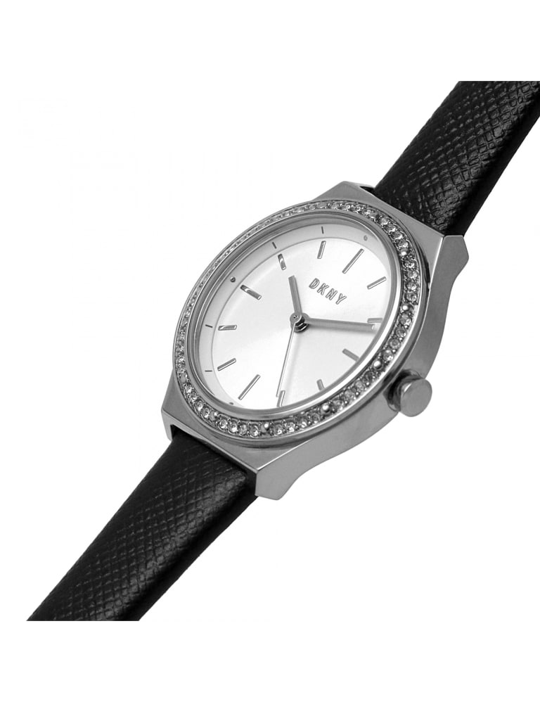DKNY Parsons Black Leather Watch DKNY M S