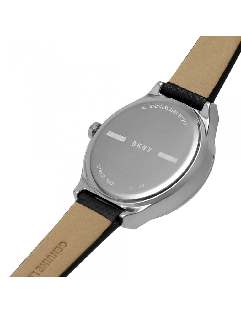 DKNY Parsons Black Leather Watch DKNY M S