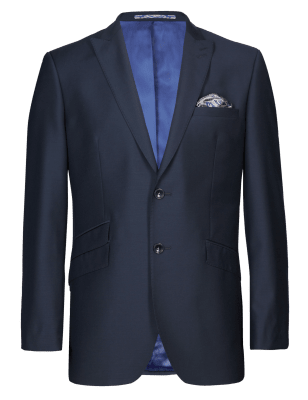 Navy Tailored Fit 3 Piece Suit Autograph Mands 