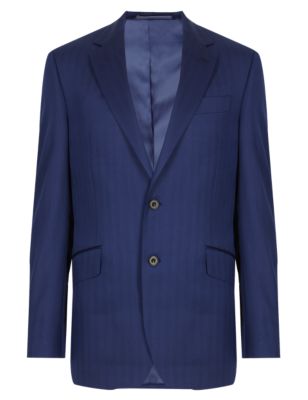 Navy Striped Tailored Fit Wool Suit | M&S Collection Luxury | M&S