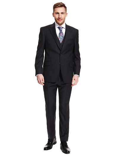 Big & Tall Regular Fit Wool 3 Piece Suit | M&S Collection Luxury | M&S