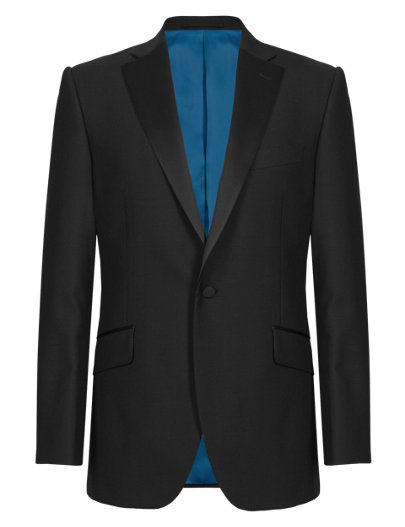 Black Tailored Fit Wool Rich Tuxedo Suit | Savile Row Inspired | M&S