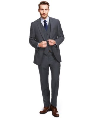 Indigo Regular Fit Suit Including Waistcoat | M&S Collection | M&S