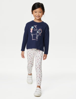 Girls Unicorn Top & Leggings Outfit