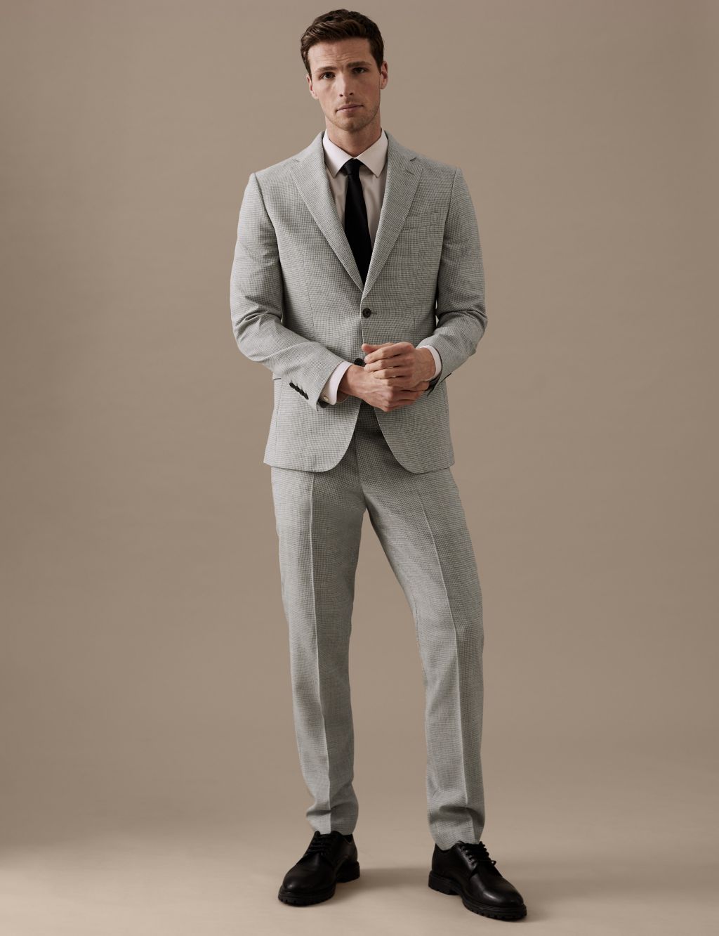 Tailored Fit Pure Wool Puppytooth Suit image 4