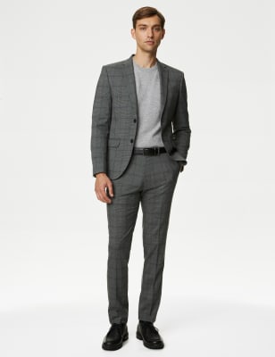 Skinny fit hot sale check suit