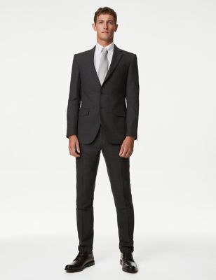 Slim Fit Pure Wool Textured Suit - UA