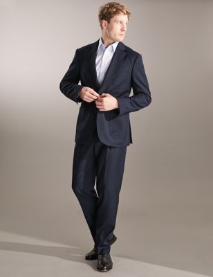 Tailored Fit Wool Rich Check Stretch Suit