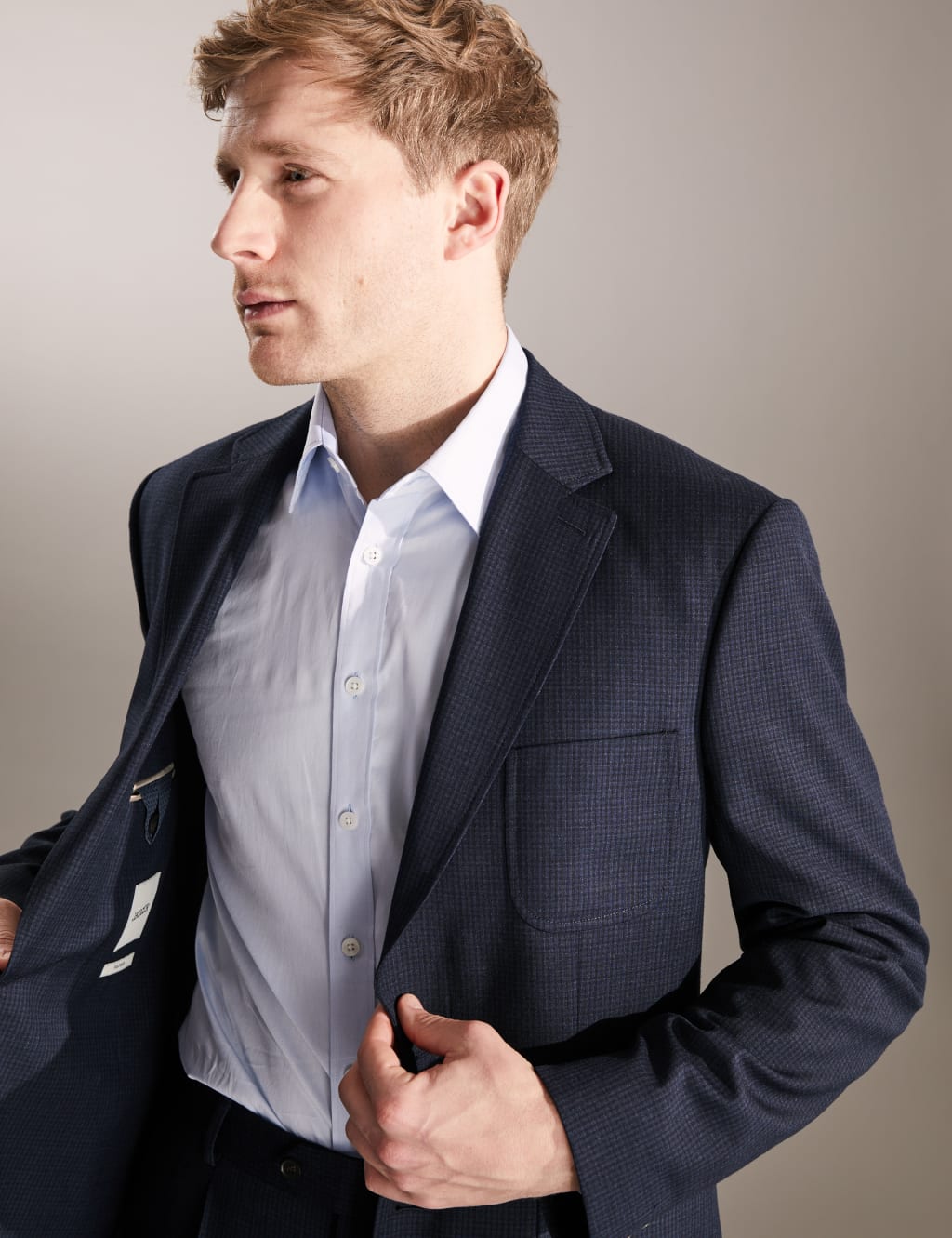 Tailored Fit Wool Rich Check Stretch Suit image 2