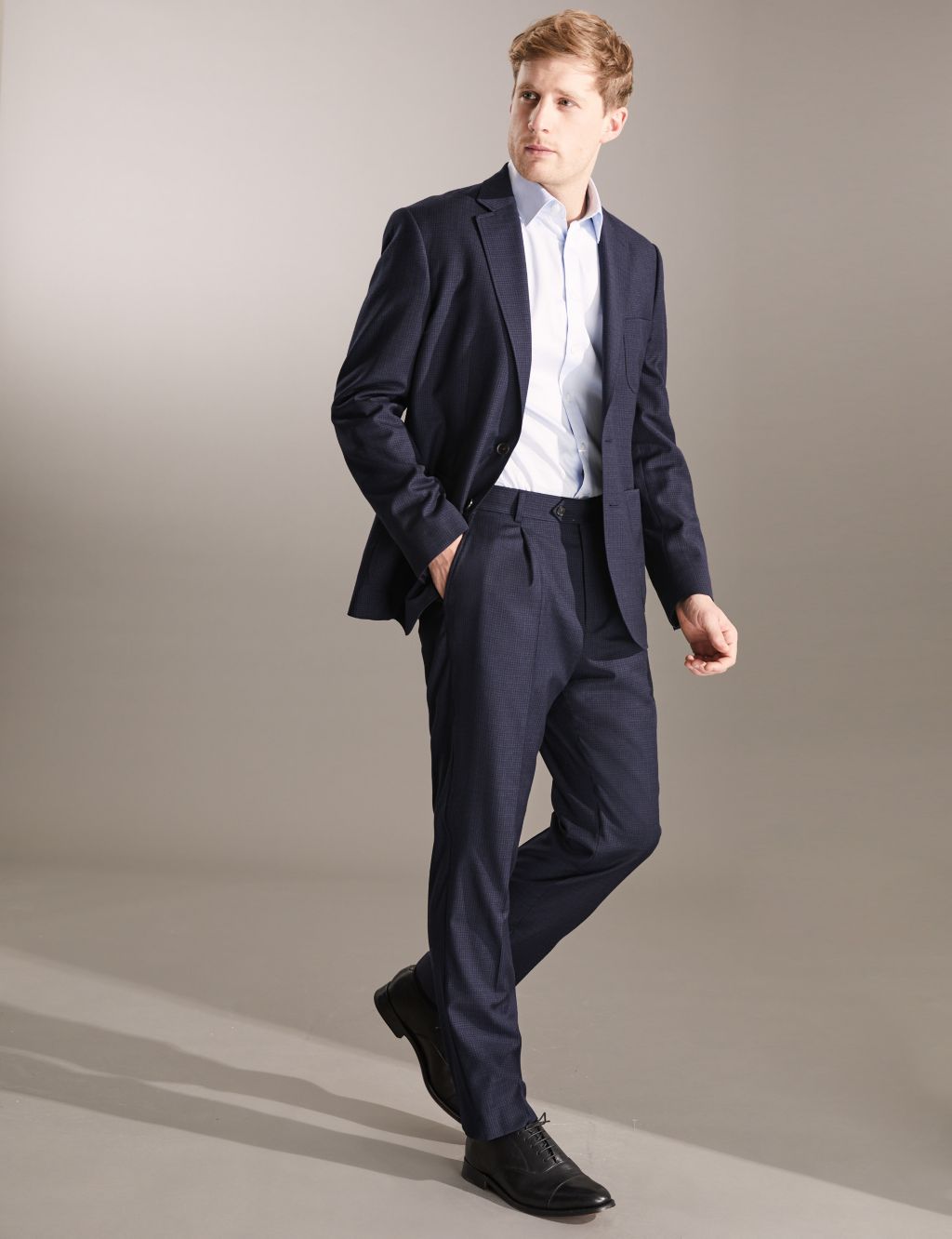 Tailored Fit Wool Rich Check Stretch Suit image 6