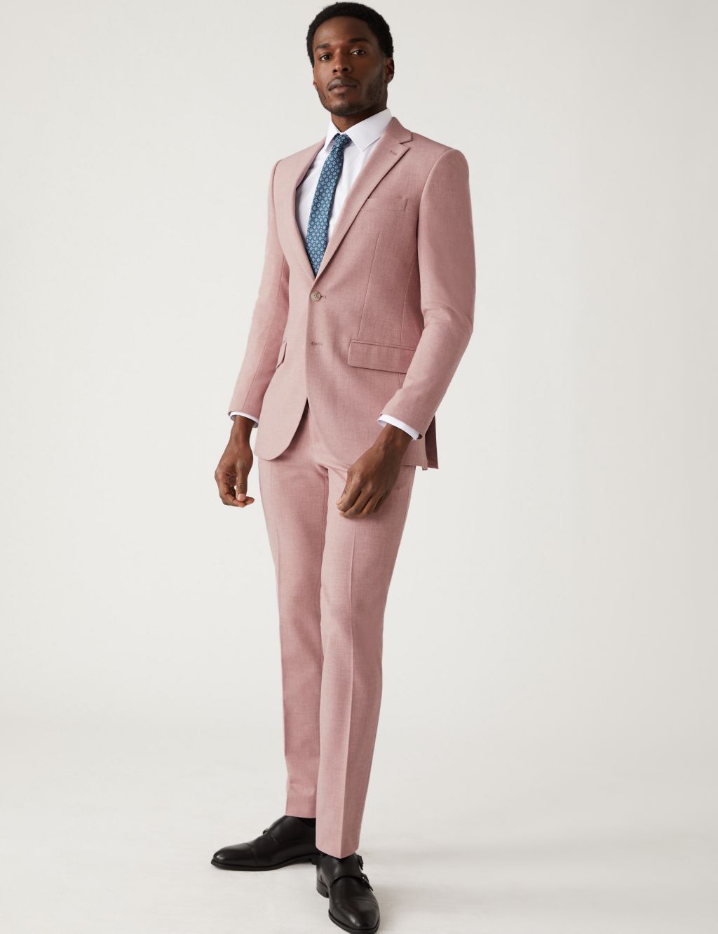 Slim Fit Marl Stretch Suit image 1