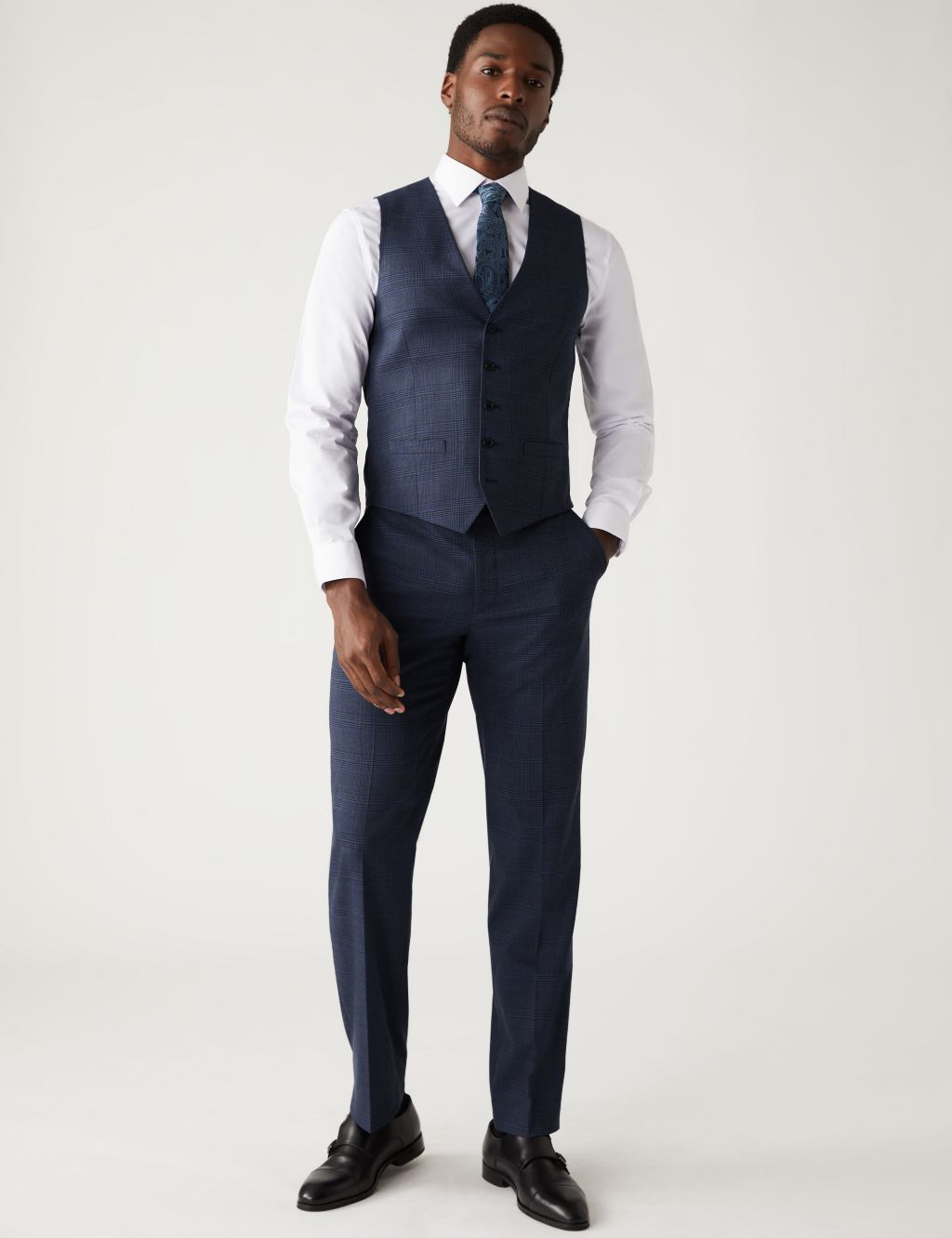 Regular Fit Prince of Wales Check Suit image 2