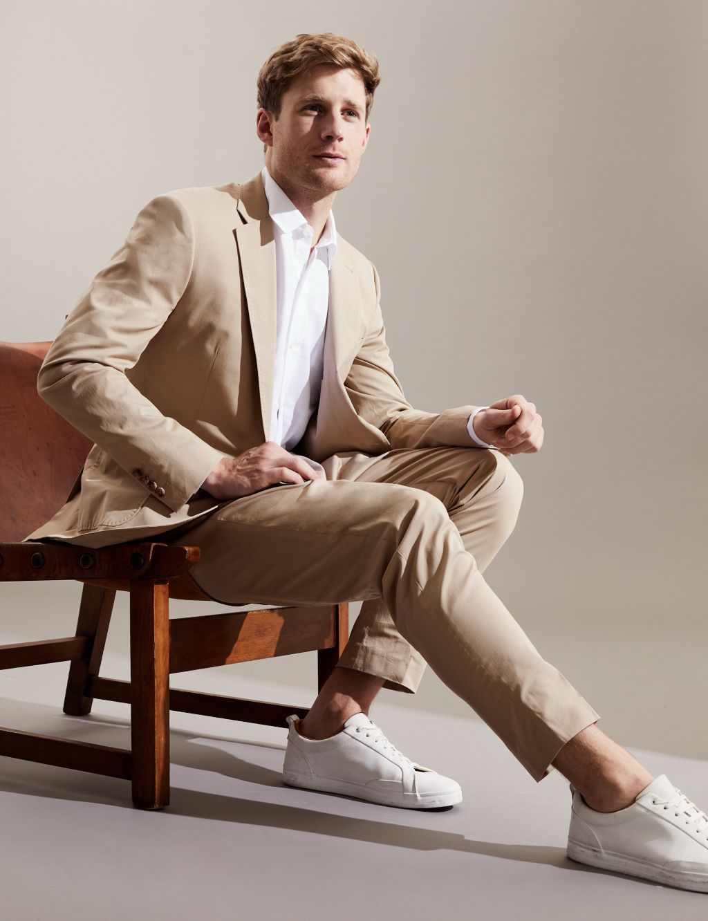 Slim Fit Italian Cotton-Stretch Suit image 1