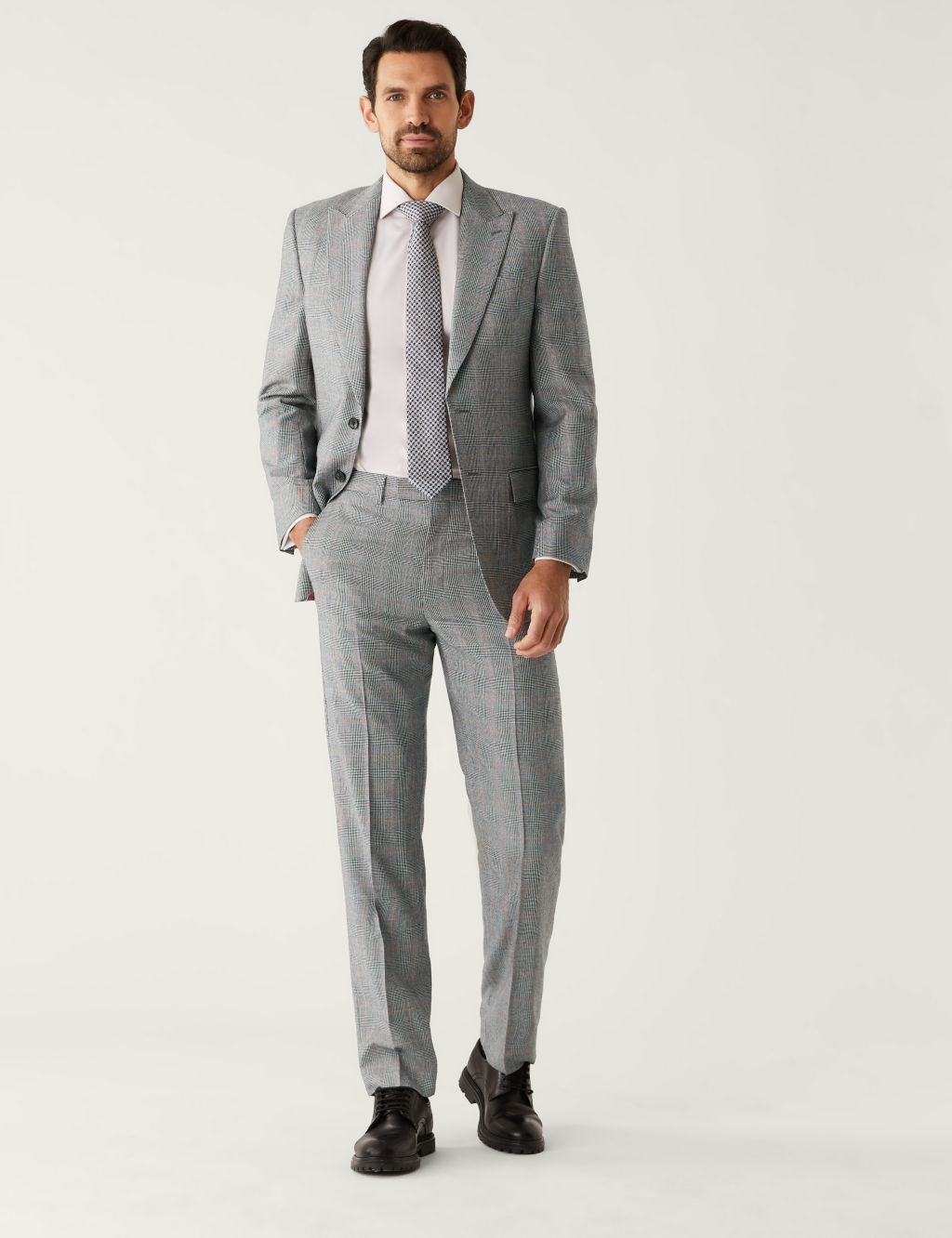 Regular Fit Pure Wool Check Suit image 1