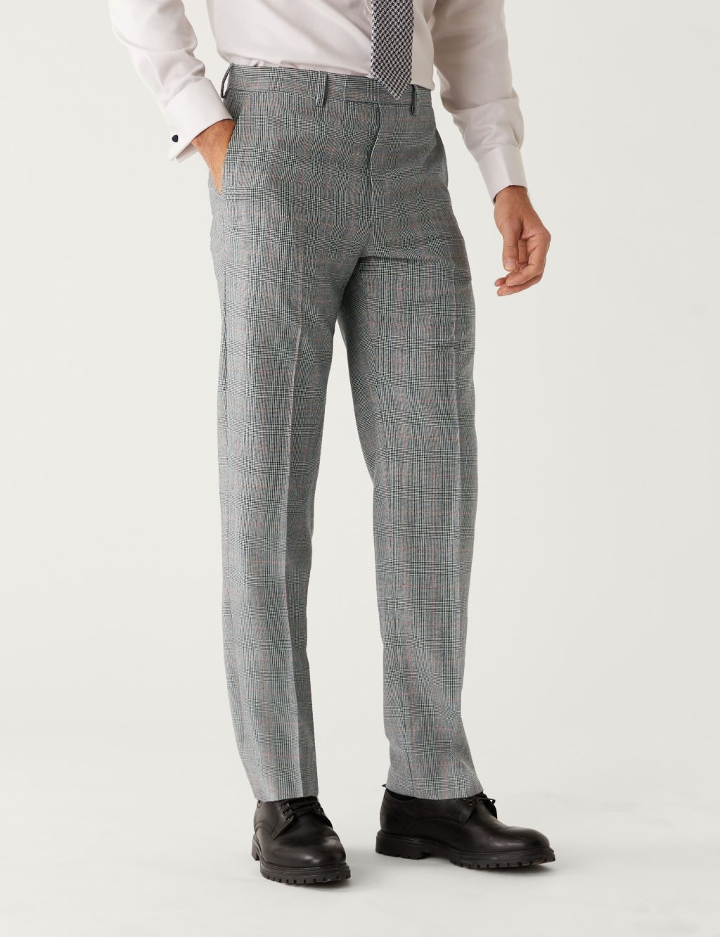 Regular Fit Pure Wool Check Suit image 4