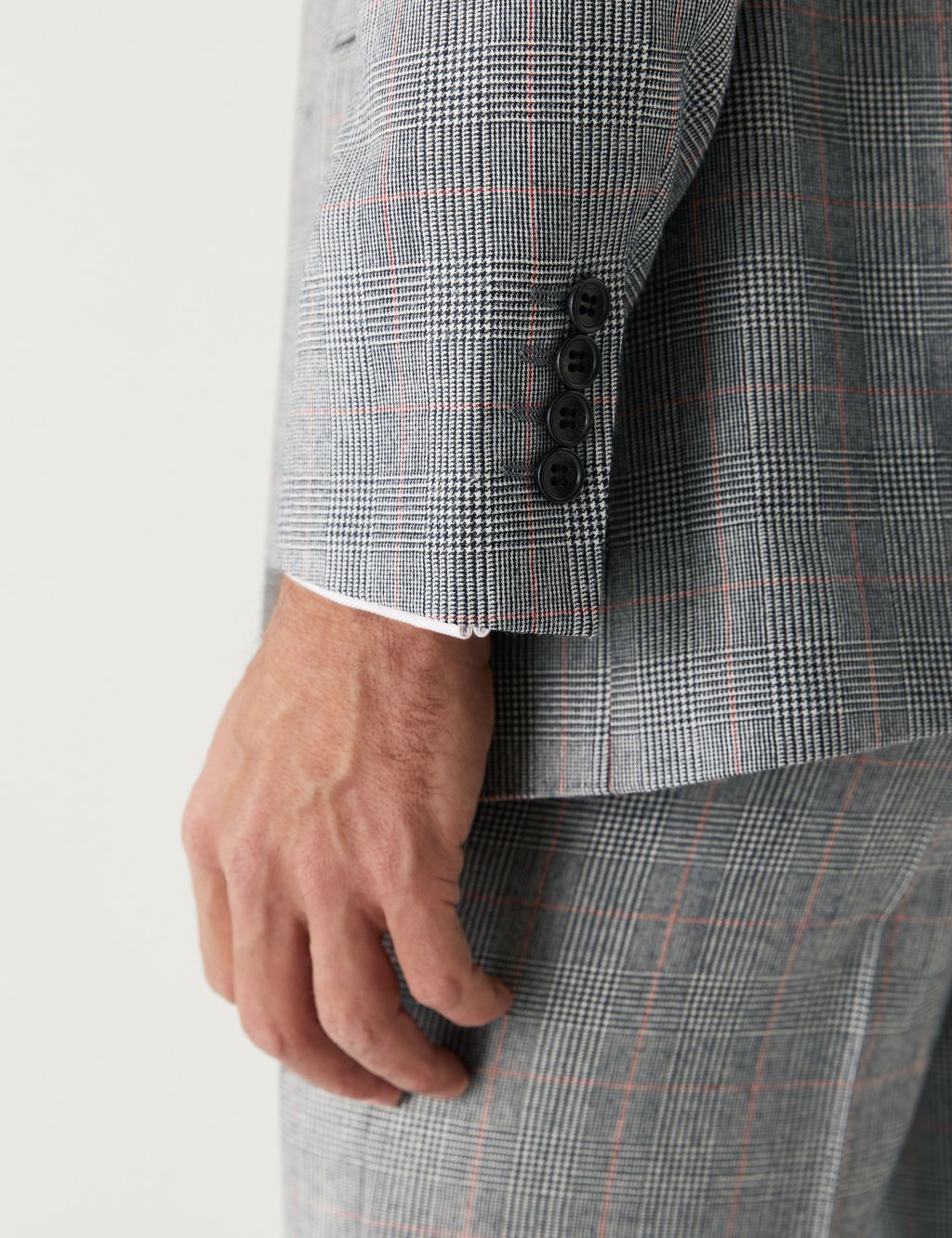 Regular Fit Pure Wool Check Suit image 7