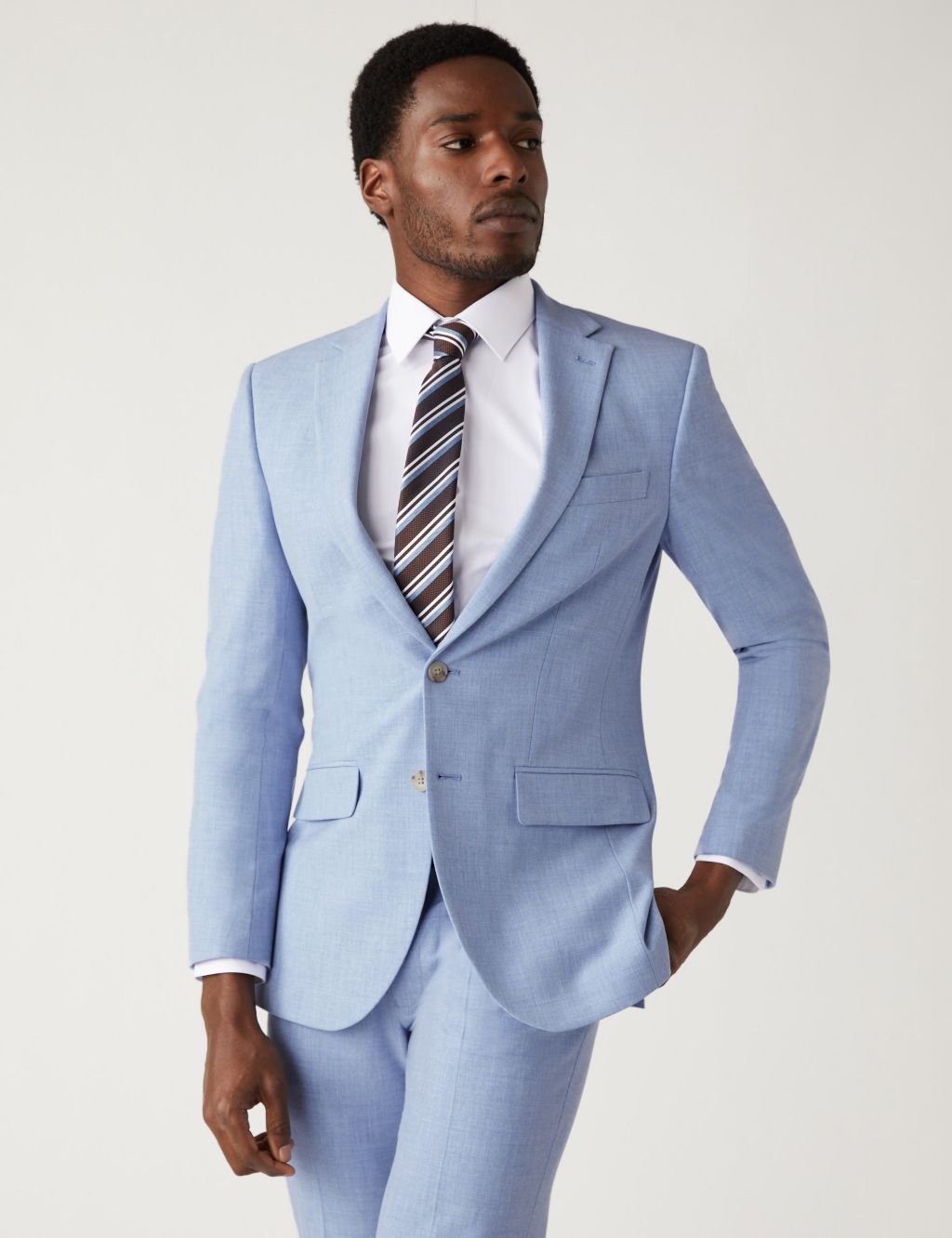 Slim Fit Marl Stretch Suit image 2