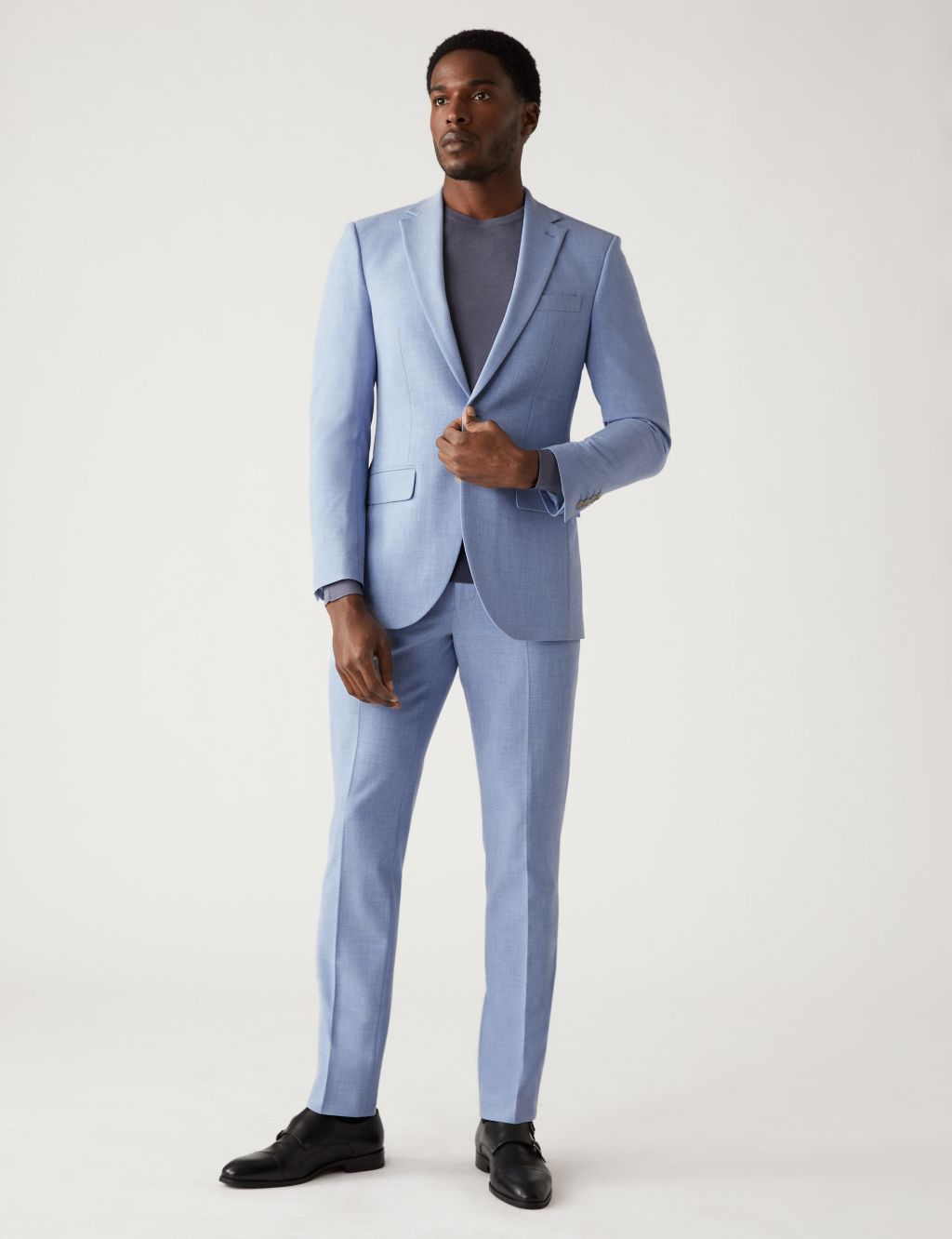 Slim Fit Marl Stretch Suit image 6