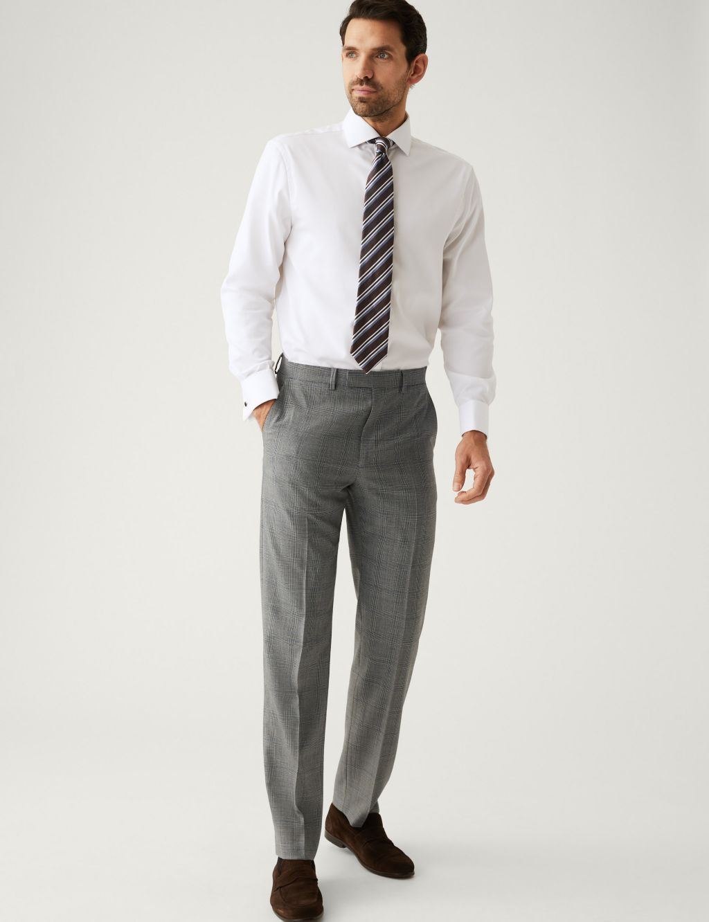 Regular Fit Pure Wool Check Suit image 5