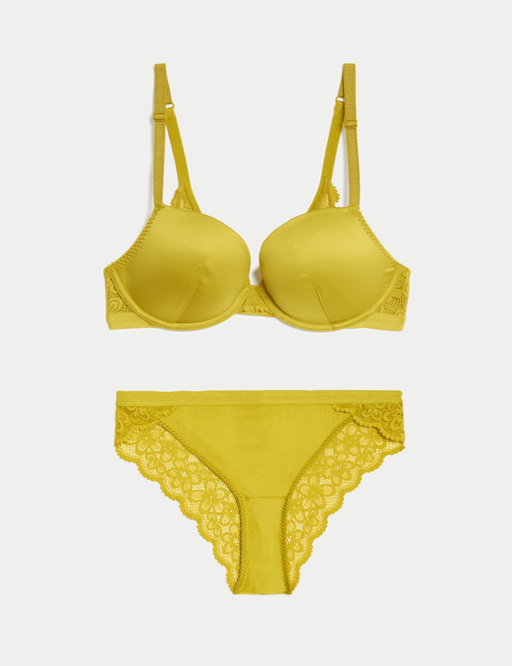 Ines Satin Wired Push-Up Bra Set image 2