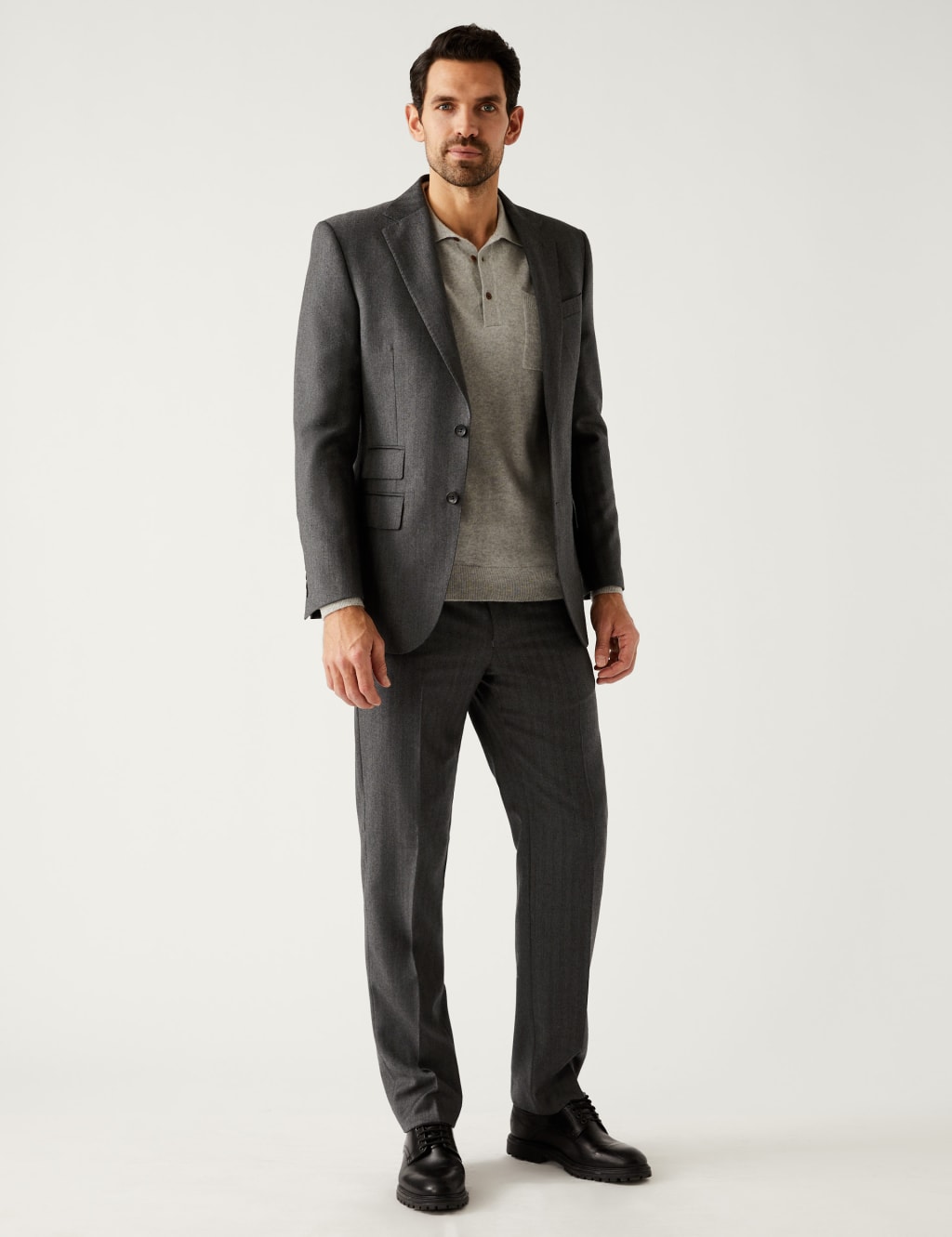 Regular Fit Pure British Wool Herringbone Suit image 6