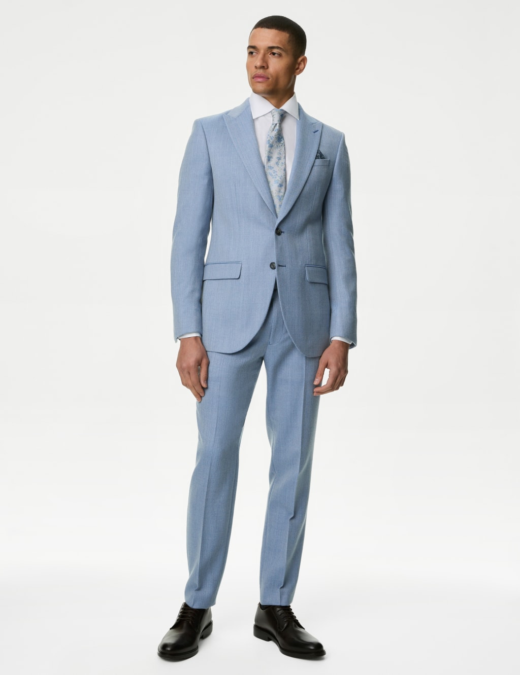 Regular Stretch Marle Tailored Jacket - Light Grey, Suit Jackets