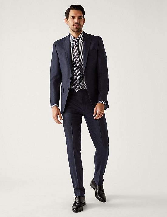 Marks & Spencer Men Clothing Suits Tile Print Tie & Handkerchief Set 