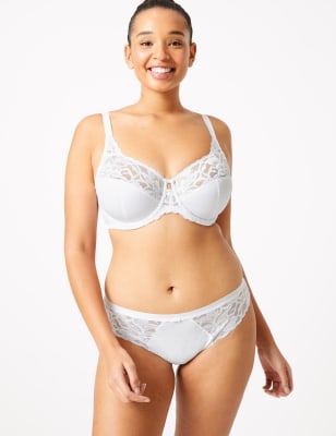 Wild Blooms Non-Padded Lace Trim Full Cup Bra