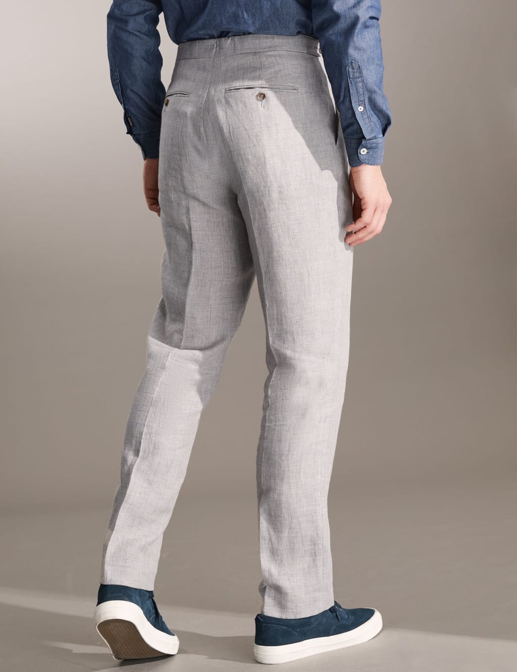 Tailored Fit Pure Linen Puppytooth Suit image 5
