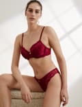 Rose Silk Print Wired Full Cup Bra Set A-E
