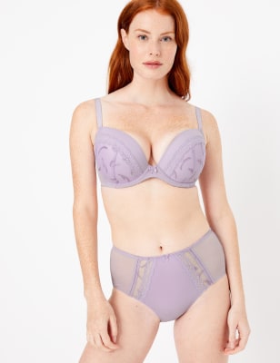 Lot de 2&nbsp;soutiens-gorge ampliformes plongeants &agrave; motif brod&eacute;, bonnets E+