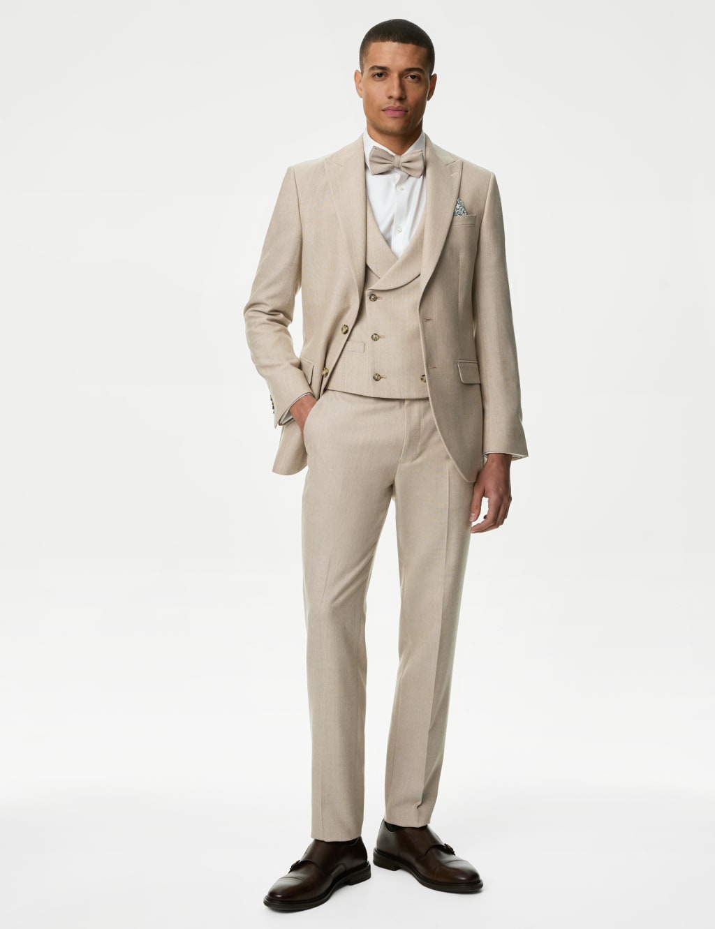 Slim hot sale tan suit