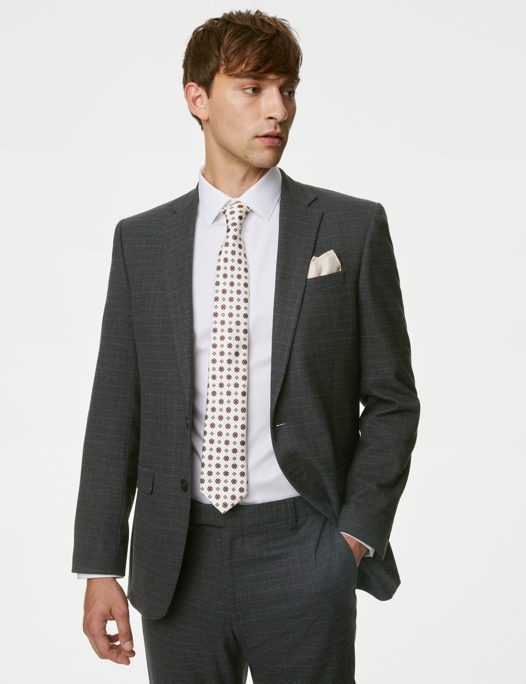 Slim Fit Prince of Wales Check Suit image 2