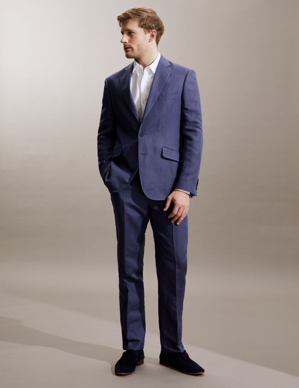 Tailored Fit Silk Rich And Linen Suit image 1