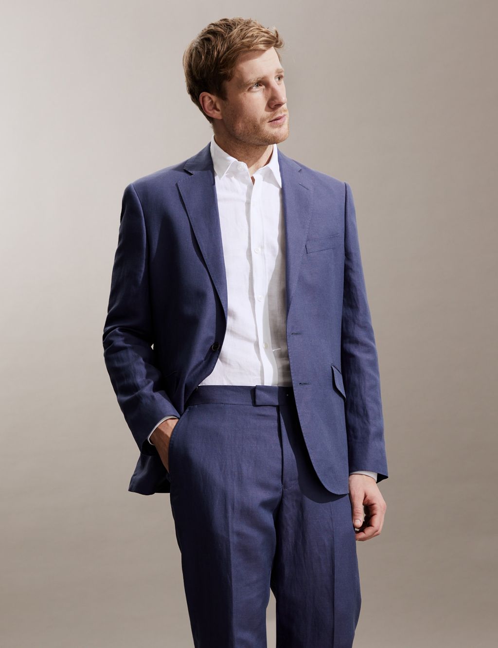 Tailored Fit Silk Rich And Linen Suit image 2