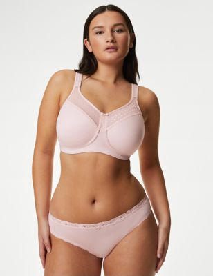 Buy White Total Support Full Cup Non Wire Cotton Bra from Next Singapore