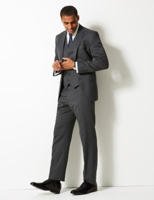 Costume 3&nbsp;pi&egrave;ces gris coupe standard