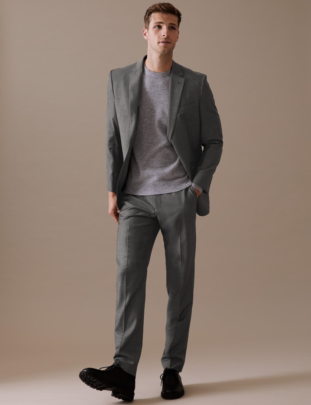 Tailored Fit Pure Wool Twill Suit image 1