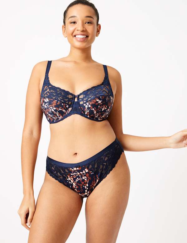 Wild Blooms Non-Padded Full Cup Bra Set