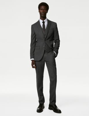 Slim Fit Stretch Textured Suit