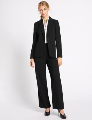 Crepe Jacket & Wide Leg Trousers Suit Set | M&S