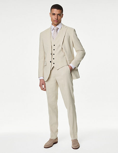 Tailored Fit Italian Linen Miracle&trade; Suit