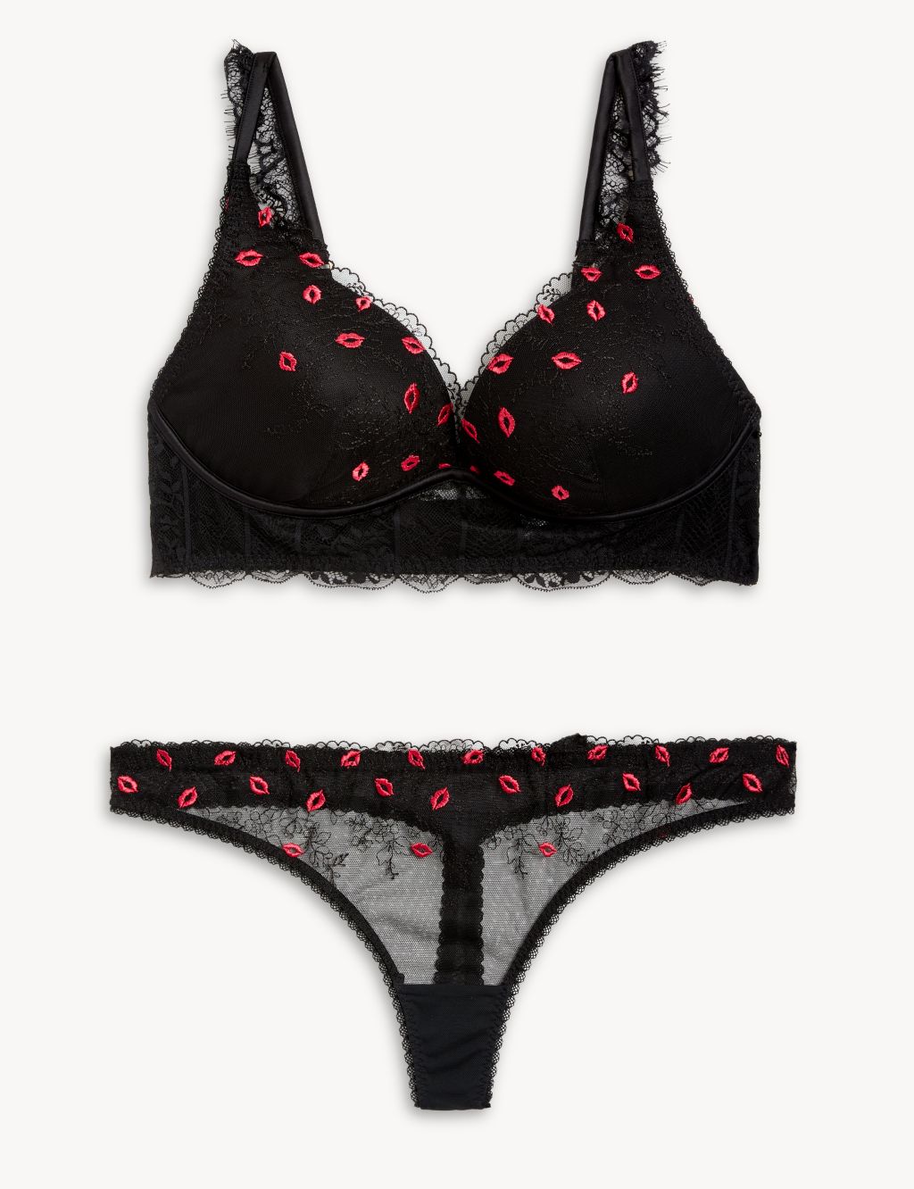 Kalina Embroidery Non Wired Plunge Bra Set A-E image 2