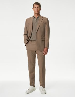 Regular Fit Plain Stretch Suit - NZ