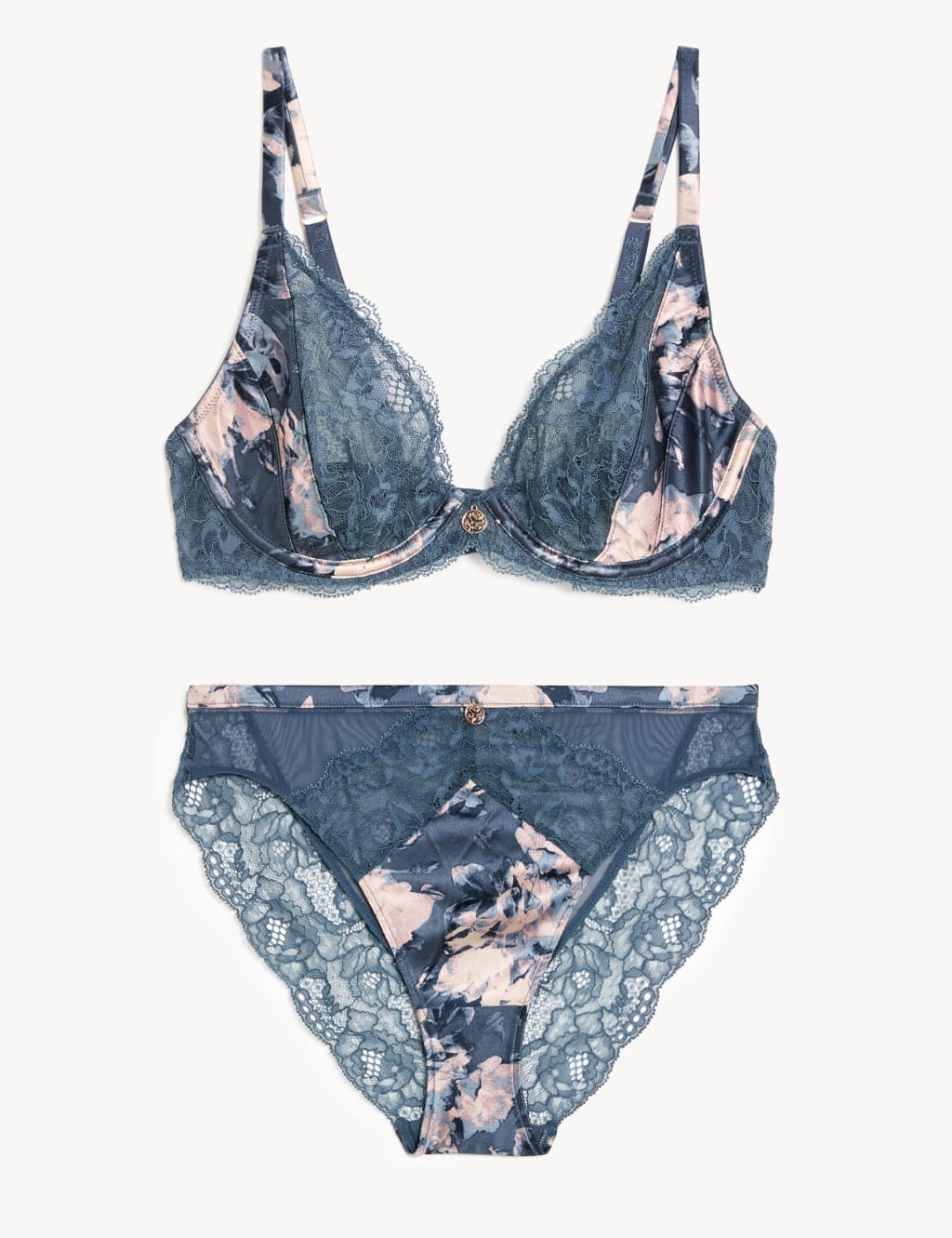 Lunaria Silk Wired Plunge Bra Set A-E image 2