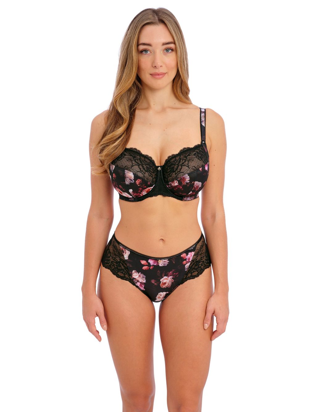 Pippa Floral Wired Side Support Bra Set image 1