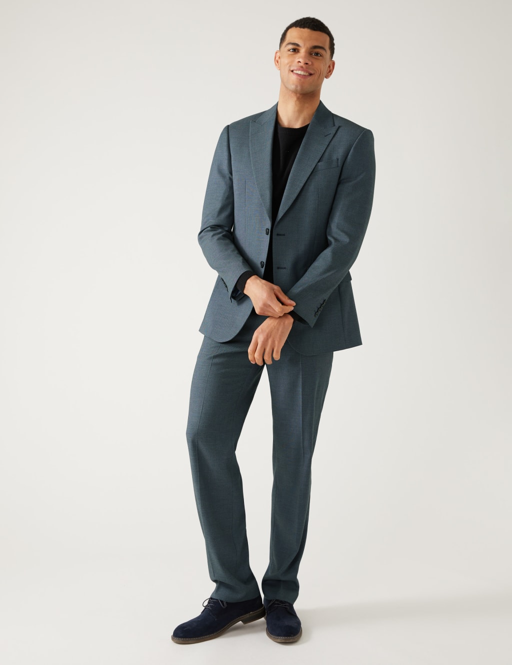 Regular Fit Textured Stretch Suit image 1