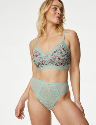 Printed Lace Non Wired Bralette Set A-E - FR